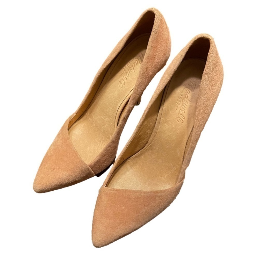 MADEWELL Mira Heel in light pink suede. Size 8.5